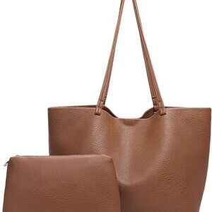 Leather Tote Bag for Women Large Travel Shoulder Handbag Purse